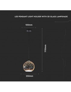 40131-Lampadario LED a Sospensione con Portalampada E Max  Campana in Vetro Colore Cromo Specchio con Effetto D d cm-1 2