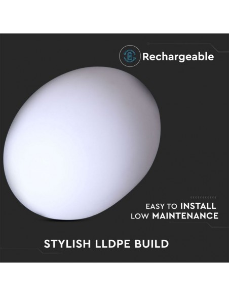 40141-Palla Ovale LED  RGB con Telecomando IR  Tasti e Alimentatore  Dimmerabile-4