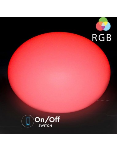 40141-Palla Ovale LED  RGB con Telecomando IR  Tasti e Alimentatore  Dimmerabile-5