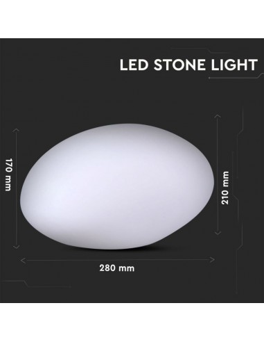 40151-Sasso LED  RGB con Telecomando IR  Tasti e Alimentatore  Dimmerabile-2