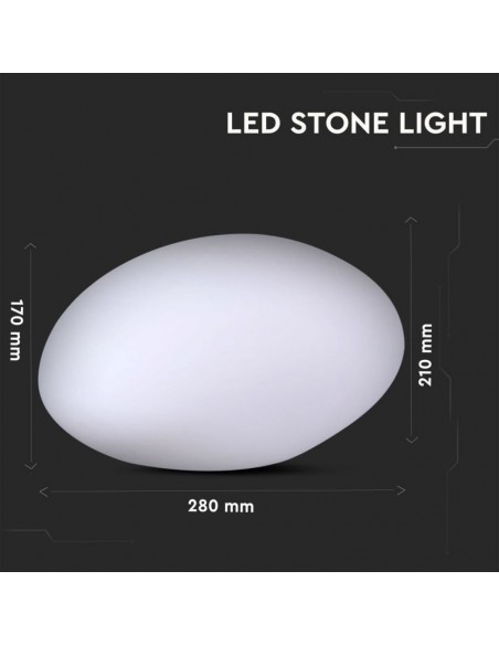 40151-Sasso LED  RGB con Telecomando IR  Tasti e Alimentatore  Dimmerabile-2