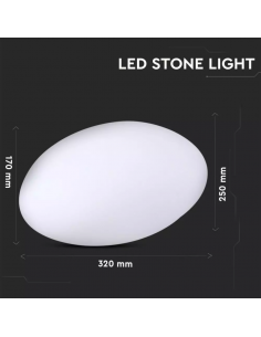 40171-Sasso LED  RGB con Telecomando IR  Tasti e Alimentatore  Dimmerabile-1 2