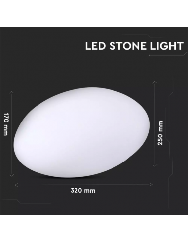 40171-Sasso LED  RGB con Telecomando IR  Tasti e Alimentatore  Dimmerabile-2