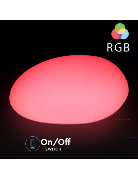 40171-Sasso LED  RGB con Telecomando IR  Tasti e Alimentatore  Dimmerabile-5