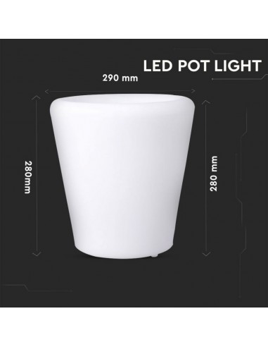40181-Vaso LED  RGB con Telecomando IR  Tasti e Alimentatore IP Dimmerabile-2