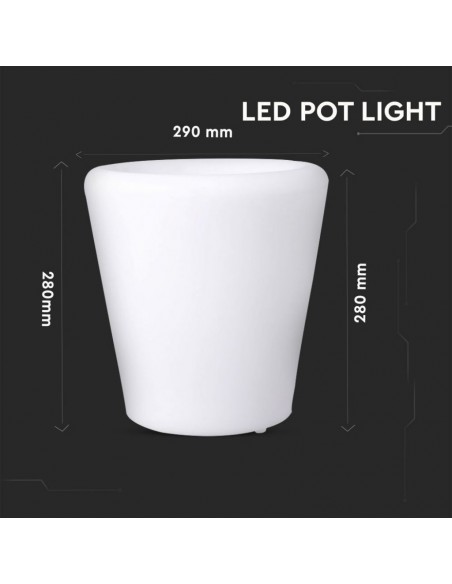 40181-Vaso LED  RGB con Telecomando IR  Tasti e Alimentatore IP Dimmerabile-2