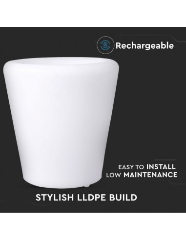 40181-Vaso LED  RGB con Telecomando IR  Tasti e Alimentatore IP Dimmerabile-4