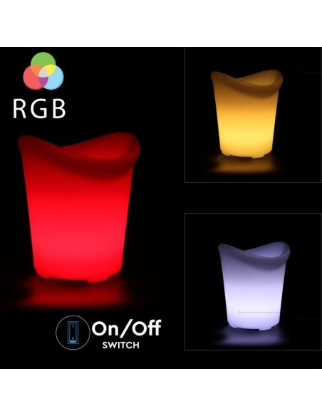 40191-Secchio del Ghiaccio LED  RGB con Telecomando IR  Tasti e Alimentatore IP Dimmerabile-6