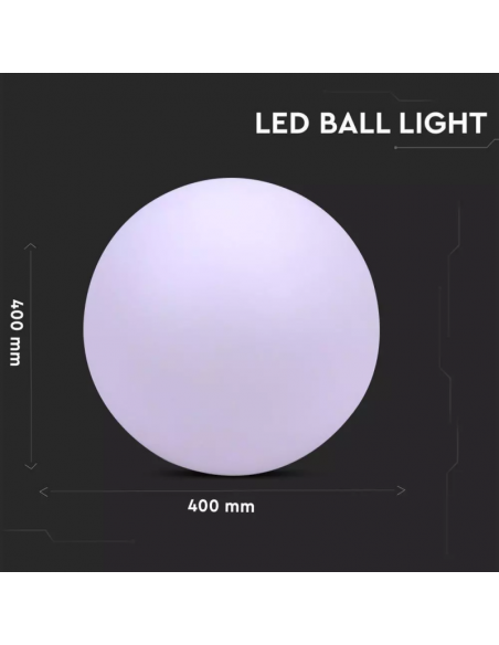 40201-Sfera LED  RGB con Telecomando IR  Tasti e Alimentatore  Dimmerabile-2