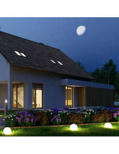 40201-Sfera LED  RGB con Telecomando IR  Tasti e Alimentatore  Dimmerabile-3