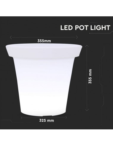 40211-Vaso LED  RGB con Telecomando IR  Tasti e Alimentatore  Dimmerabile-2