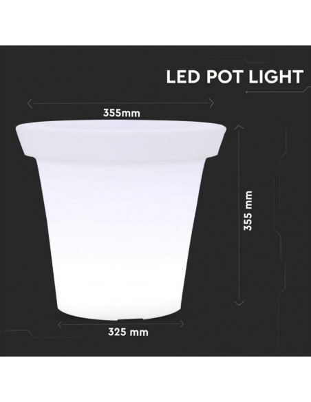 40211-Vaso LED  RGB con Telecomando IR  Tasti e Alimentatore  Dimmerabile-2