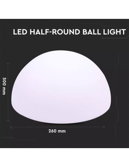 40221-Semi Sfera LED  RGB con Telecomando IR  Tasti e Alimentatore  Dimmerabile-2
