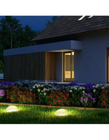 40221-Semi Sfera LED  RGB con Telecomando IR  Tasti e Alimentatore  Dimmerabile-3