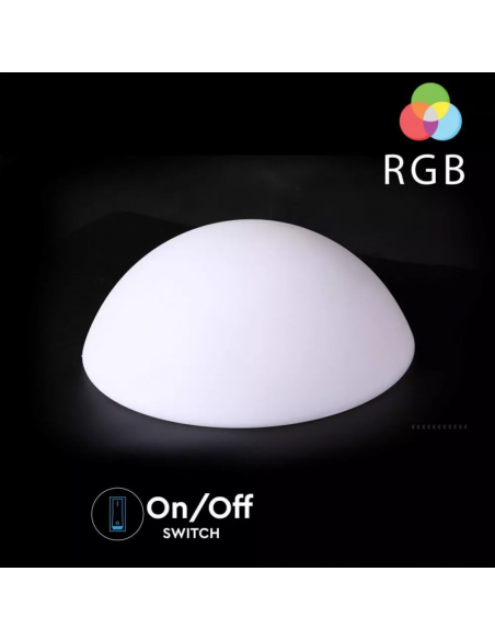 40221-Semi Sfera LED  RGB con Telecomando IR  Tasti e Alimentatore  Dimmerabile-6