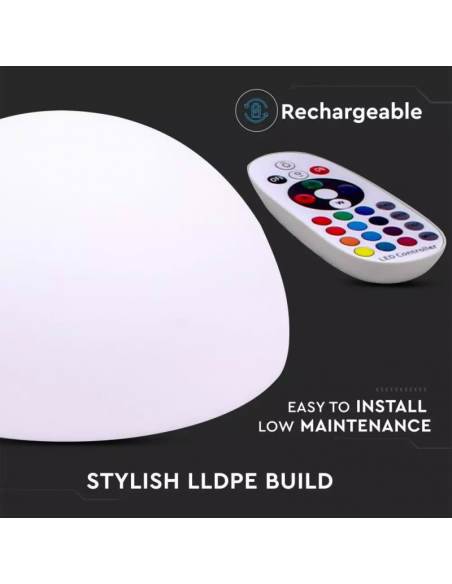 40221-Semi Sfera LED  RGB con Telecomando IR  Tasti e Alimentatore  Dimmerabile-7