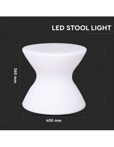 40231-Sgabello LED  RGB con Telecomando IR  Tasti e Alimentatore  Dimmerabile-2