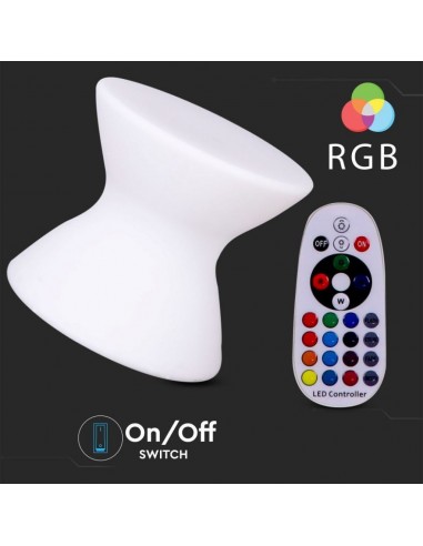 40231-Sgabello LED  RGB con Telecomando IR  Tasti e Alimentatore  Dimmerabile-4