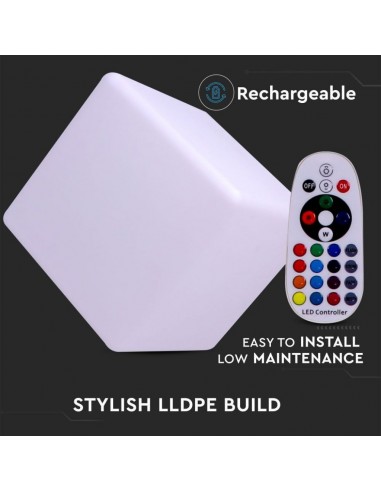 40241-Cubo LED  RGB con Telecomando IR  Tasti e Alimentatore  Dimmerabile-4