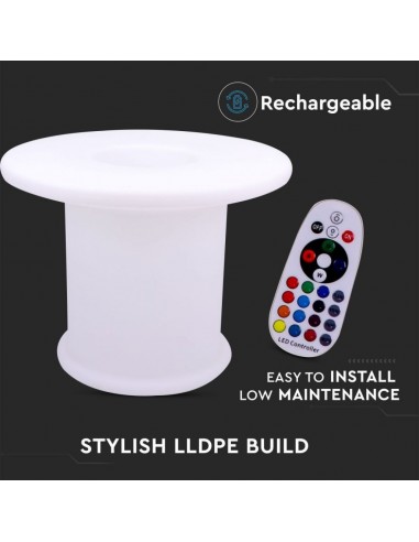 40251-Tavolo LED  RGB con Telecomando IR  Tasti e Alimentatore  Dimmerabile-4