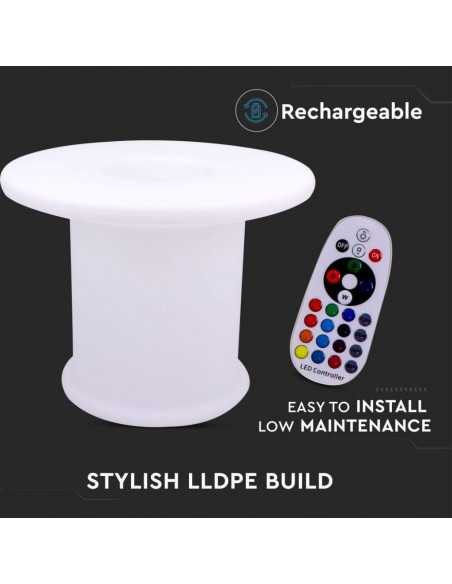 40251-Tavolo LED  RGB con Telecomando IR  Tasti e Alimentatore  Dimmerabile-4