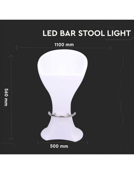 40271-Sgabello LED  RGB con Telecomando IR  Tasti e Alimentatore  Dimmerabile-2