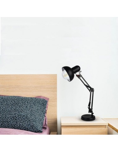 40341-Lampada LED da Tavolo con Attacco E e Braccio Regolabile Colore Nero-3