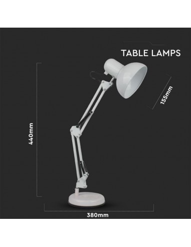 40351-Lampada LED da Tavolo con Attacco E e Braccio Regolabile Colore Bianco-2