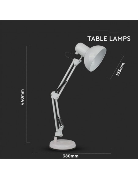 40351-Lampada LED da Tavolo con Attacco E e Braccio Regolabile Colore Bianco-2