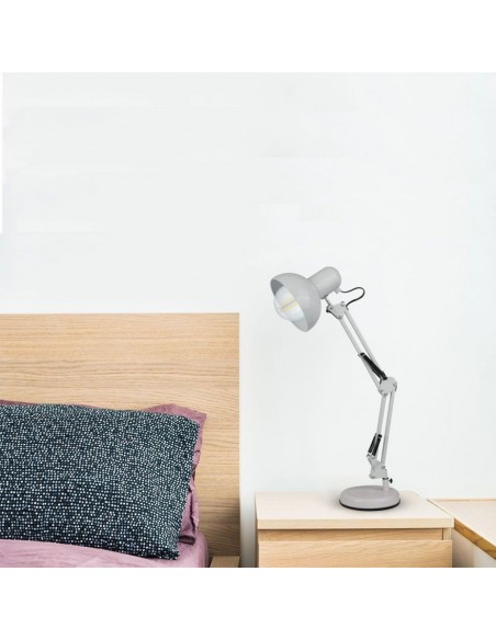 40351-Lampada LED da Tavolo con Attacco E e Braccio Regolabile Colore Bianco-3
