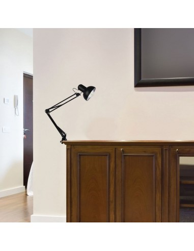 40361-Lampada LED da Tavolo con Attacco E con Staffa d'Aggancio e Braccio Regolabile Colore Nero-3