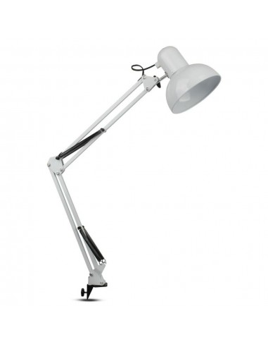 40371-Lampada LED da Tavolo con Attacco E con Staffa d'Aggancio e Braccio Regolabile Colore Bianco-1
