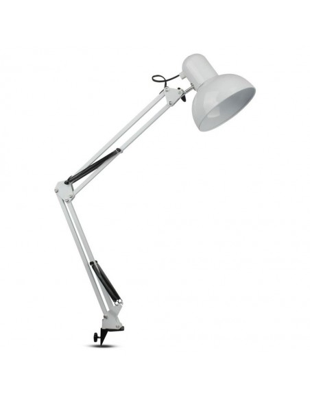 40371-Lampada LED da Tavolo con Attacco E con Staffa d'Aggancio e Braccio Regolabile Colore Bianco-1