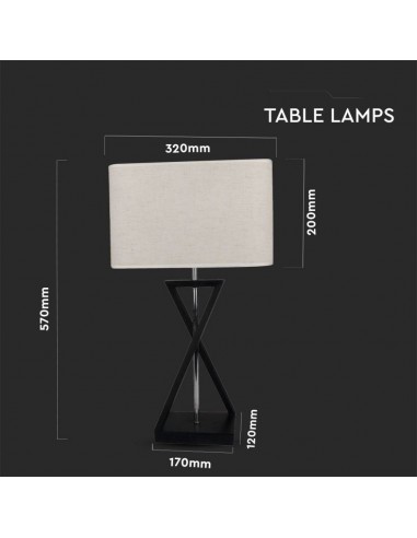 40381-Lampada LED da Tavolo Quadrata con Attacco E Colore Avorio-2