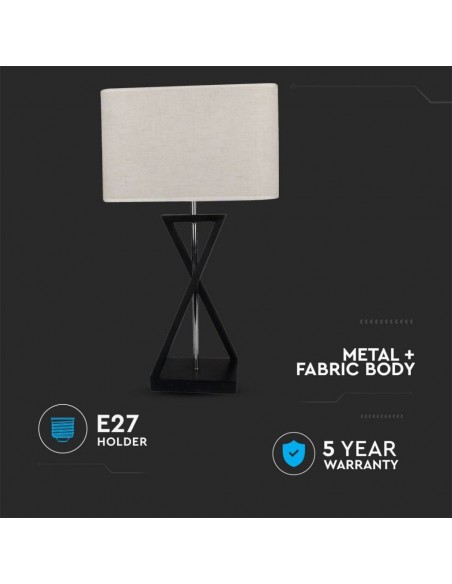 40381-Lampada LED da Tavolo Quadrata con Attacco E Colore Avorio-3