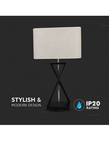 40381-Lampada LED da Tavolo Quadrata con Attacco E Colore Avorio-4