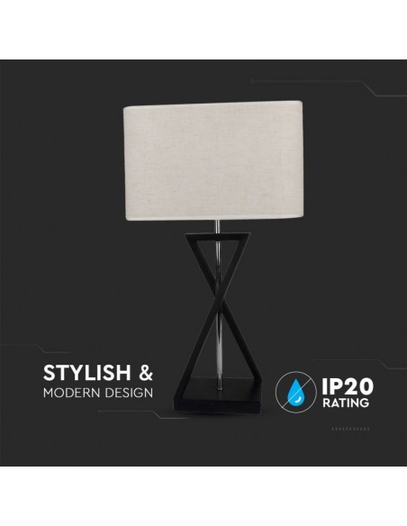 40381-Lampada LED da Tavolo Quadrata con Attacco E Colore Avorio-4