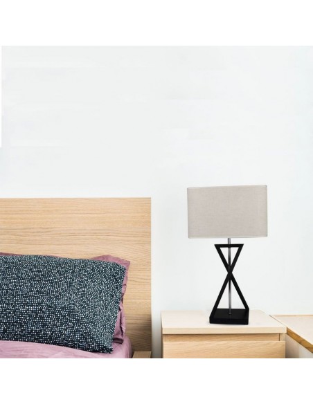 40381-Lampada LED da Tavolo Quadrata con Attacco E Colore Avorio-5