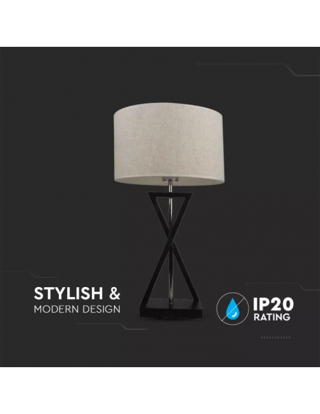 40391-Lampada LED da Tavolo Rotonda con Attacco E Colore Avorio-4