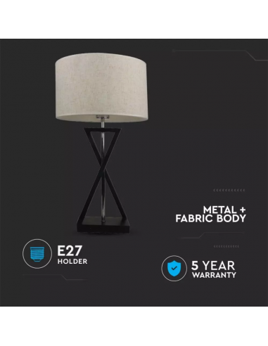 40391-Lampada LED da Tavolo Rotonda con Attacco E Colore Avorio-5