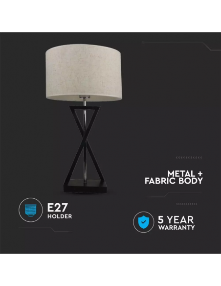 40391-Lampada LED da Tavolo Rotonda con Attacco E Colore Avorio-5