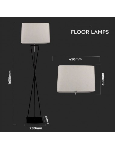 40401-Lampada LED da Pavimento Quadrata con Attacco E Colore Avorio h cm-2