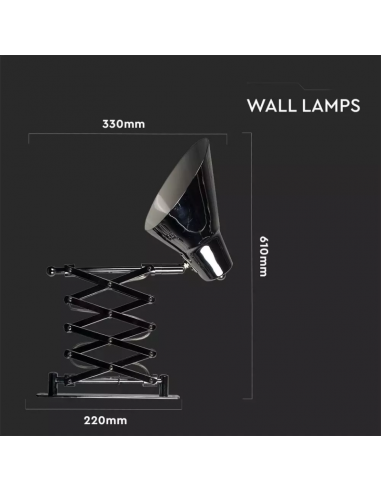 40431-Lampada LED da Muro con Portalampada E Max  Braccio a Soffietto l cm-3