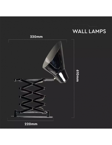 40431-Lampada LED da Muro con Portalampada E Max  Braccio a Soffietto l cm-3