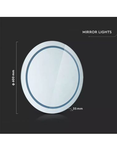 40481-Specchio LED Rotondo  con Sistema Anti-appannamento xmm  IP-2