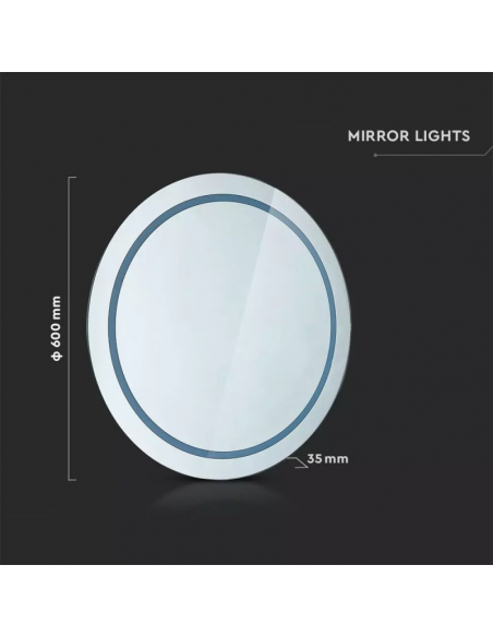 40481-Specchio LED Rotondo  con Sistema Anti-appannamento xmm  IP-2