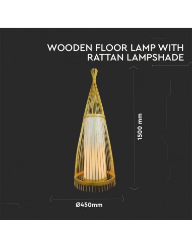 40561-Lampadario LED in Legno a Terra con Portalampada E Max  hcm -2