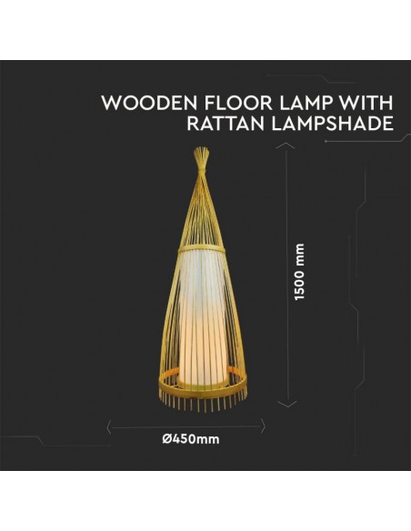 40561-Lampadario LED in Legno a Terra con Portalampada E Max  hcm -2