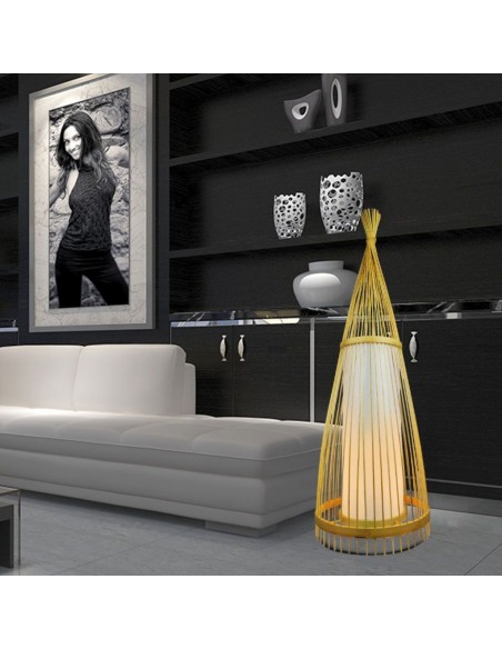 40561-Lampadario LED in Legno a Terra con Portalampada E Max  hcm -4