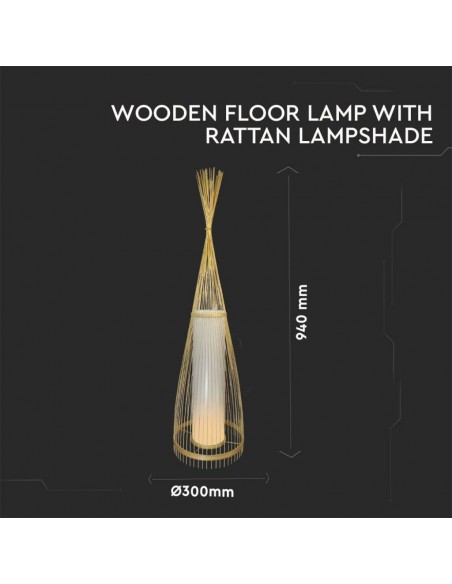 40571-Lampadario LED in Legno a Terra con Portalampada E Max  hcm -2